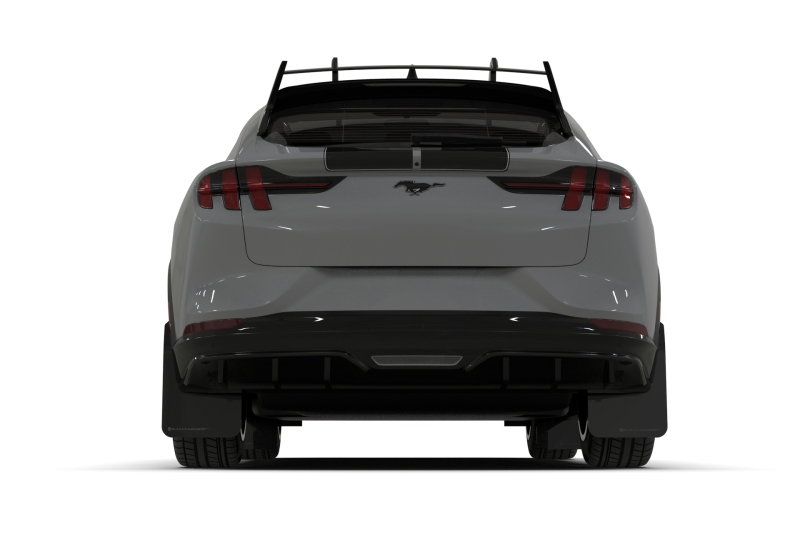 Ford Mach-E Mud Flap Kit - Rally Armor - Rally Edition UR - Black/Metallic Black Logo - `21-`25